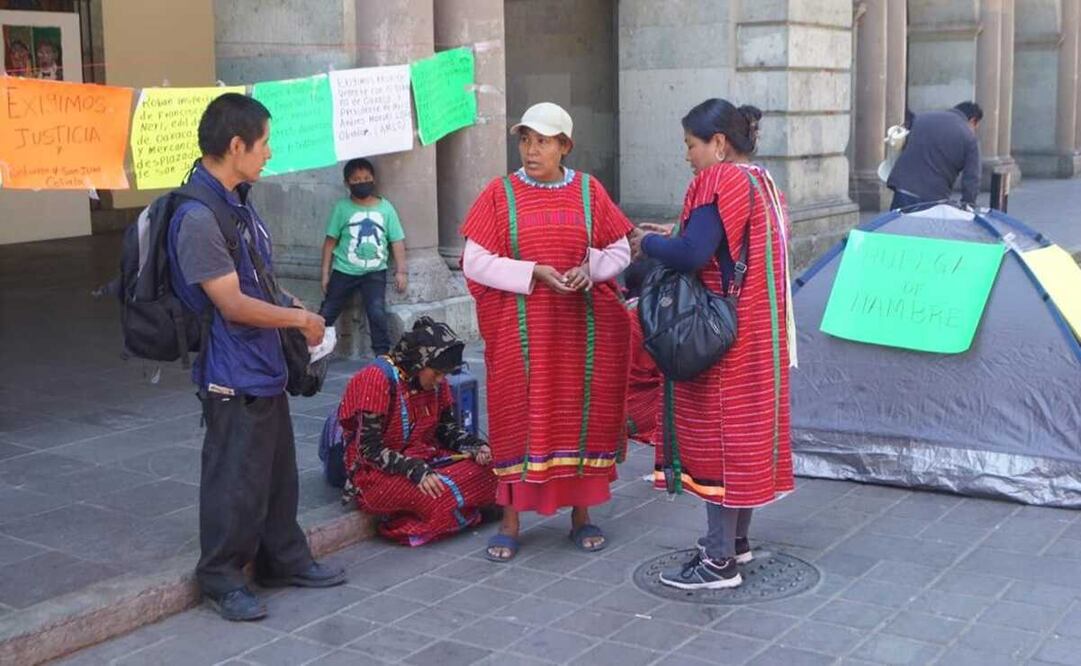 Por manifestarse, desplazados triquis incumplen acuerdos para vivienda y alimentación: gobierno de Oaxaca. Foto: Edwin Hernández