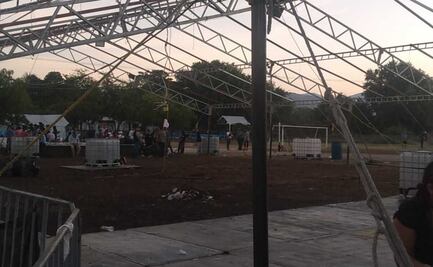 Tras ultimátum de edil, desmantela INM una de 3 carpas de módulo migratorio en Tapanatepec, Oaxaca