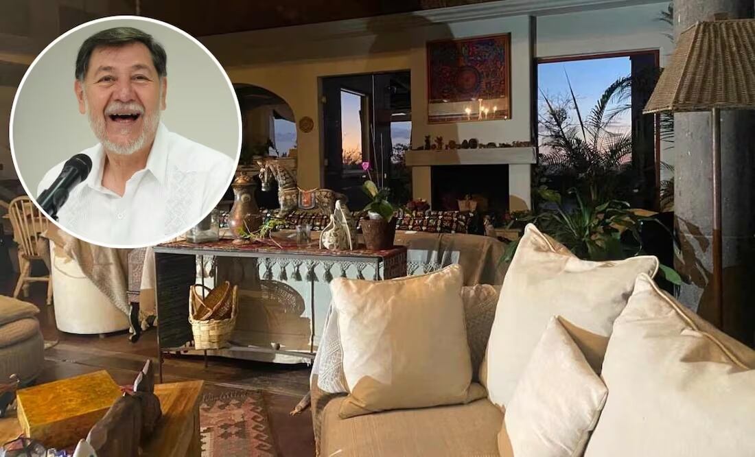 Casa de Tepoztlán del presidente del Senado, Gerardo Fernández Noroña.  Foto: Tomada de la cuenta de X de @jorgegogdl y Especial.