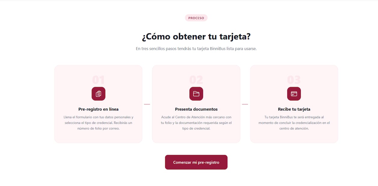 Pasos para obtener la tarjeta preferencial del BinniBus. Foto: captura de tarjetabinnibus.oaxaca.gob.mx