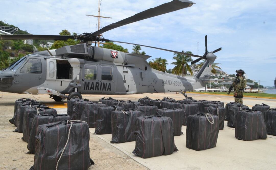 Asegura Marina cargamento de una tonelada de cocaína en la Costa de Oaxaca. Foto: Especial