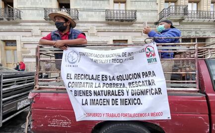 Recicladores de Oaxaca realizan bloqueos y protestan en la capital, en rechazo de Ley anti-PET