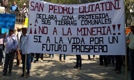 Marcha Quiatoni para exigir la cancelación de proyectos mineros