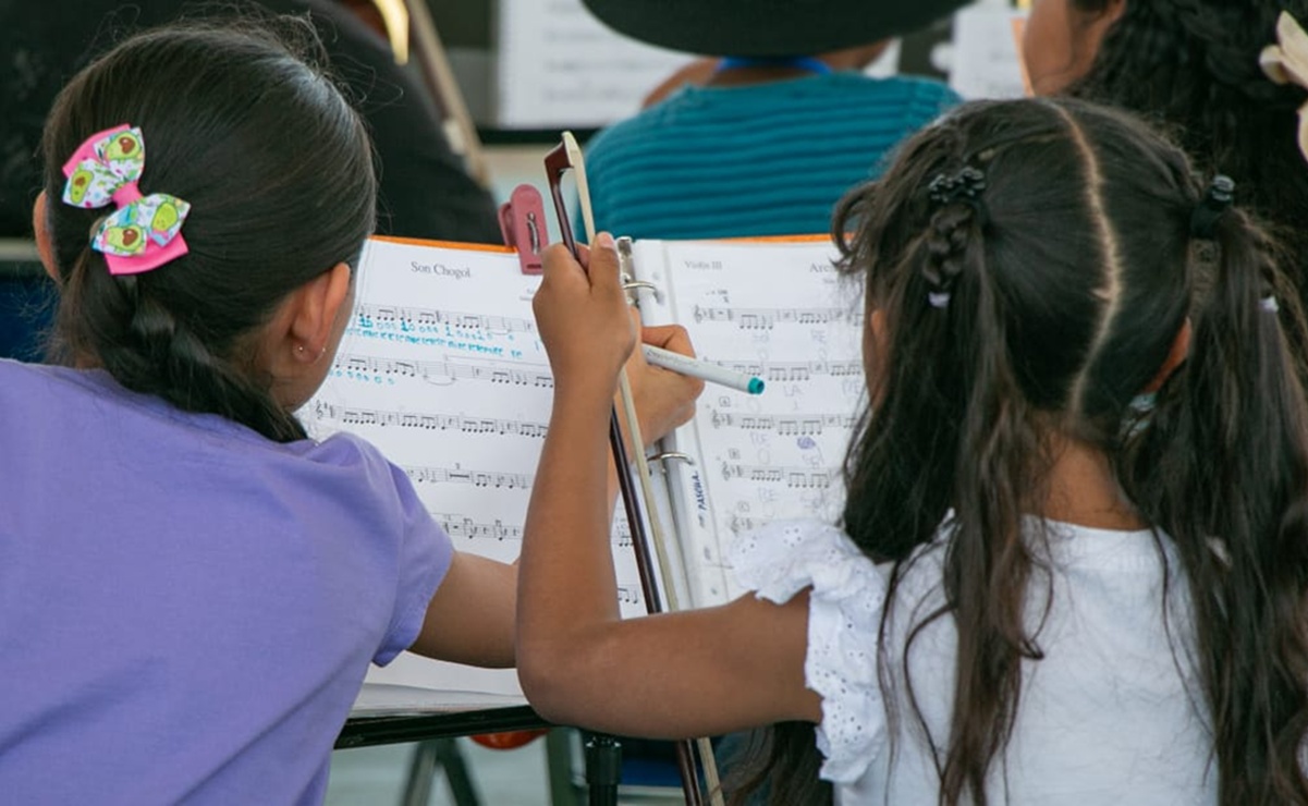 La música acompaña a las infancias de Guelace, Oaxaca. Fotos: Juana Garía
