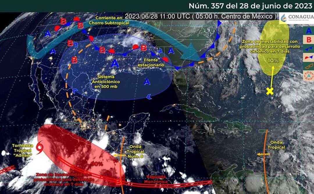 Descartan daños en Oaxaca por huracán Adrián; advierten fuertes lluvias por onda tropical 8. Foto: Especial