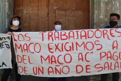 Protestan extrabajadores del MACO, en Oaxaca, a 1 año del primer intento de desalojo