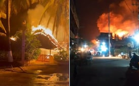 VIDEO: Entre 60 y 70 establecimientos se incendian en Punta Zicatela, Oaxaca 