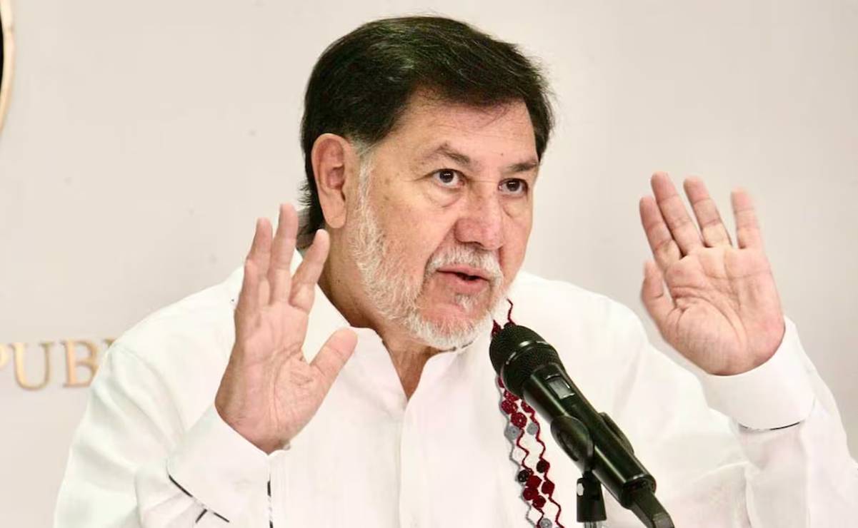 Gerardo Fernández Noroña, presidente del Senado, en rueda de prensa este 23 de abril del 2025. Foto: Especial