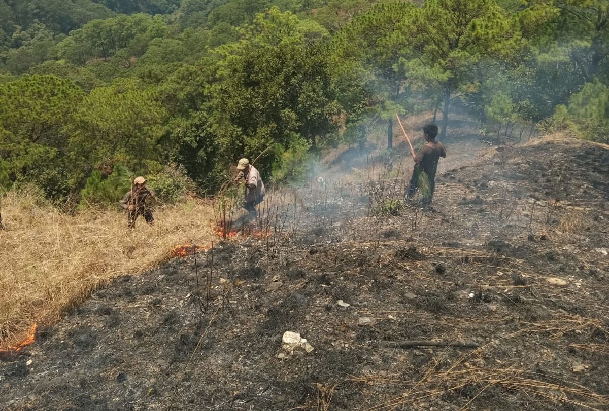 Pobladores de Llano de Juárez Copala, en la Mixteca de Oaxaca, piden auxilio para sofocar incendio