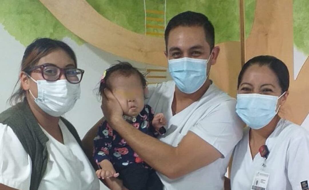 Tras 5 meses hospitalizada de gravedad, personal del IMSS salva a pequeña de Oaxaca de 2 años
