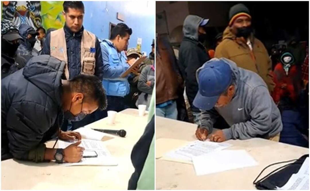 Tras 11 días y negociación del gobierno de Oaxaca, liberan a 2 mujeres retenidas en Peras; falta un policía. Fotos: Capturas de video