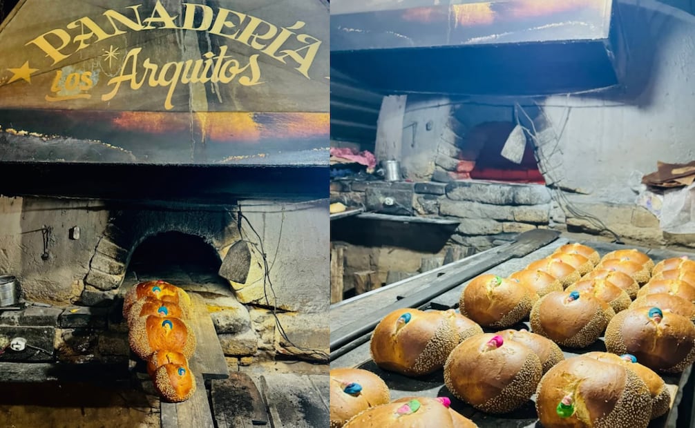 El pan de muerto también se puedo hacer en horno de leña. Foto: Instagram @panaderia.losarquitos