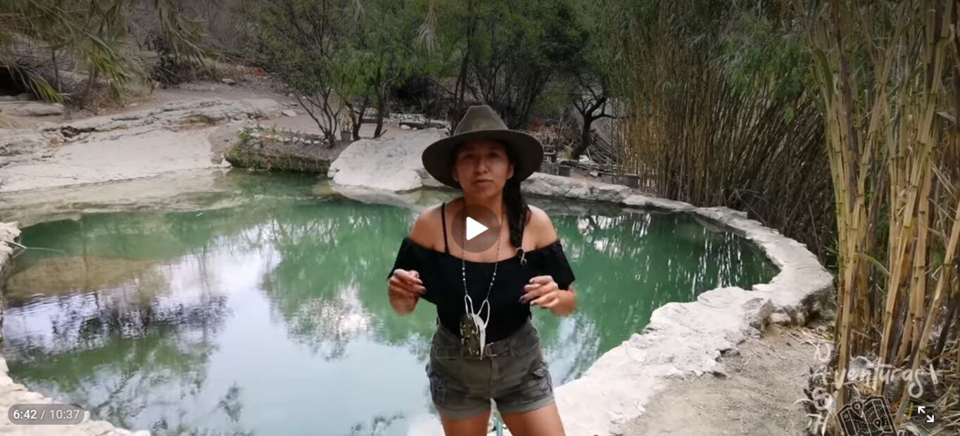 Albercas naturales "Las Azufradas" en Chazumba Oaxaca. Foto: captura de You Tube@Nashe GuzGonz