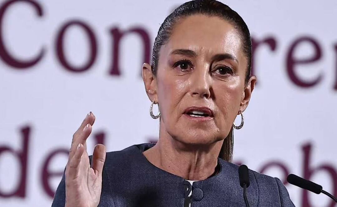 Claudia Sheinbaum, presidenta de México, durante la mañanera del 22 de abril del 2025 en Palacio Nacional. Foto: Berenice Fregoso / EL UNIVERSAL