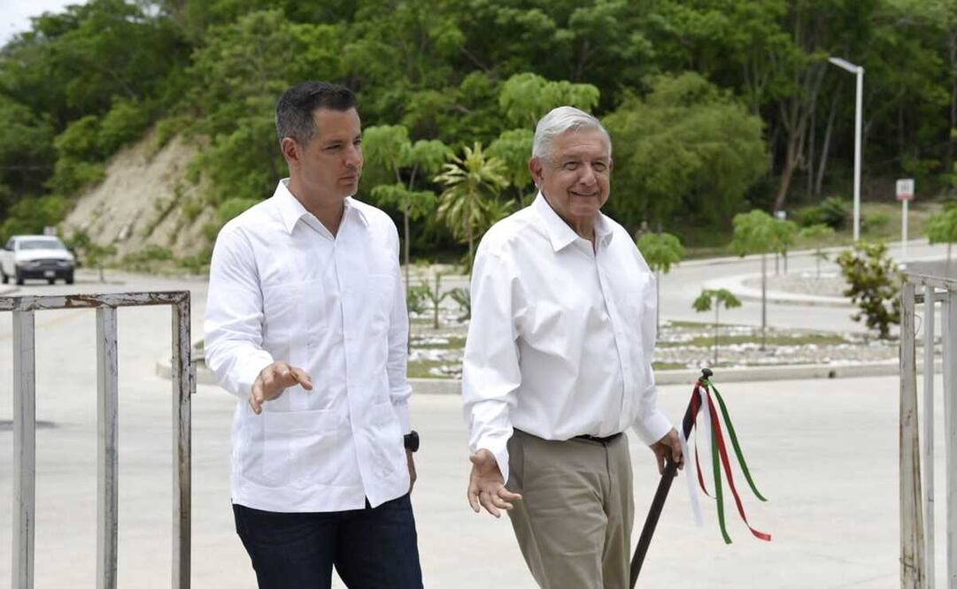 Anuncian AMLO y Murat 6 mil 513 mdp para plan de apoyo a damnificados de Agatha en Oaxaca. Foto: Especial