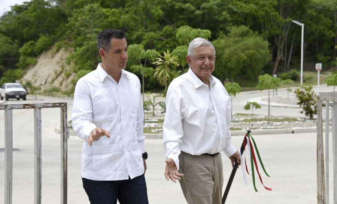 Anuncian AMLO y Murat 6 mil 513 mdp para plan de apoyo a damnificados de Agatha en Oaxaca. Foto: Especial