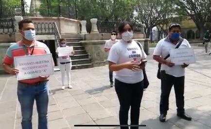 Químicos de Oaxaca exigen “dignificación laboral” y sueldos acorde a la ley