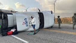 Fuertes vientos vuelcan tráiler en La Ventosa; rachas alcanza los 120 kilómetros por hora 