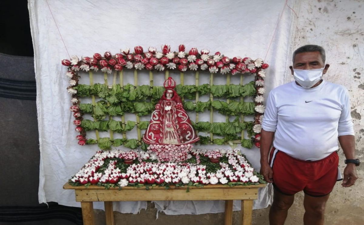 Tras quedarse Oaxaca sin Noche de Rábanos por la pandemia, Serafín dio vida a la tradición