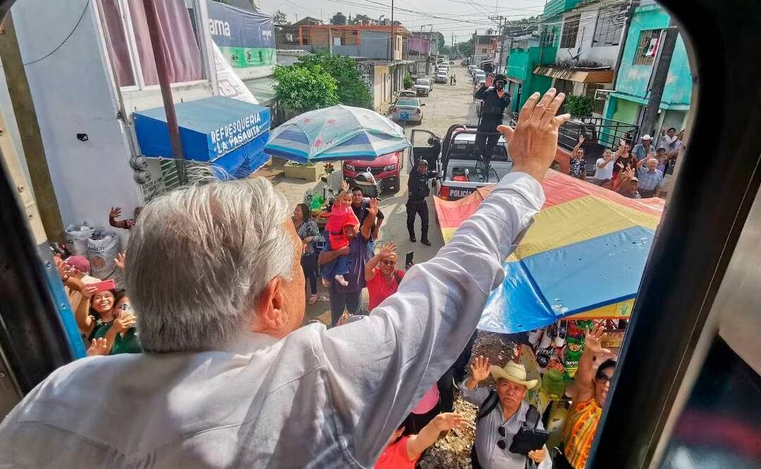 Recorrido de AMLO en Tren de Tehuantepec/ Foto: Especial