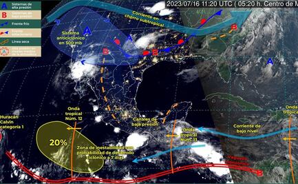 Onda tropical 13 traerá lluvias, rachas de viento y actividad eléctrica a 7 regiones de Oaxaca