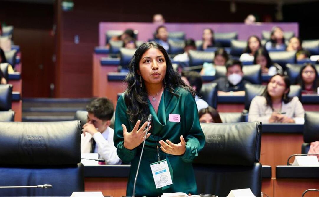 Por primera vez, estudiantes de Oaxaca forman un Parlamento Juvenil en el Senado de la República. Foto: Especial