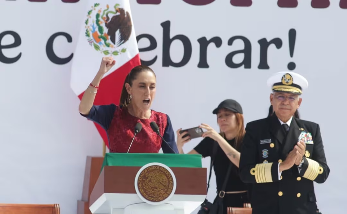 Claudia Sheinbaum en el Zócalo de la CDMX. Foto: Carlos Mejía EL UNIVERSAL