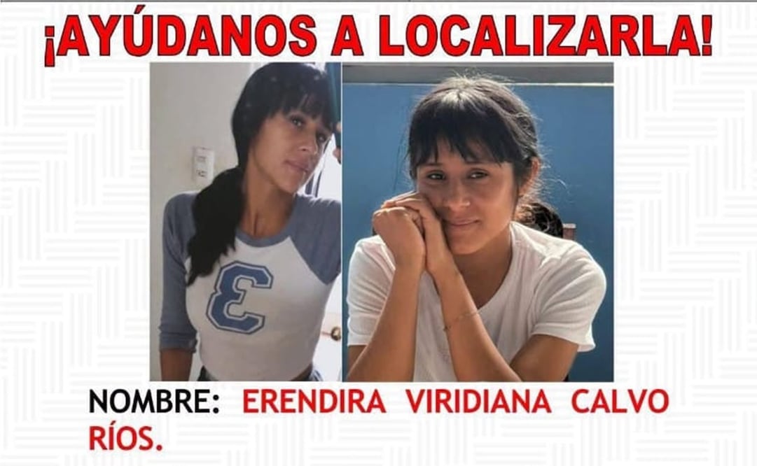 Ficha de búsqueda de Eréndira Viridiana Calvo Ríos. Foto: Especial