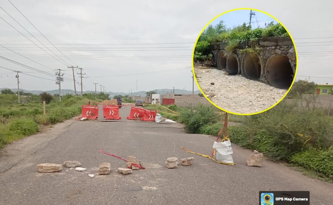 Autoridades de Huilotepec y San Mateo de Mar exigen la rehabilitación de un puente dañado por el huracán Erick. Foto: Especial