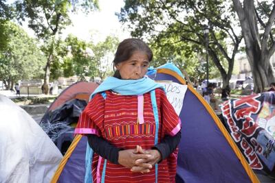 Policías municipales se enfrentan con mujeres triquis desplazadas, tras desalojo fallido en el zócalo
