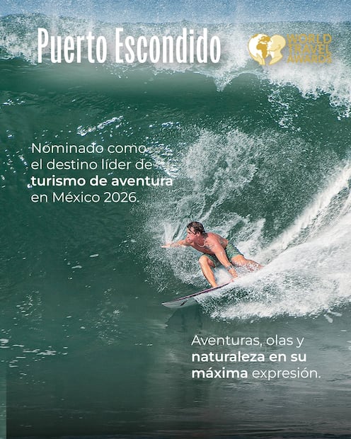 Puerto Escondido es nominado por los World Travel Awards 2026 por ser considerado un destino líder en el turismo de aventura en México. Foto: FB@ Secretaría de Turismo del Estado de Oaxaca