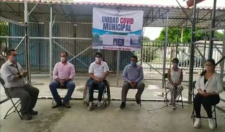 Ante avance de contagios, en Ciudad Ixtepec inician construcción de Unidad Covid-19 municipal