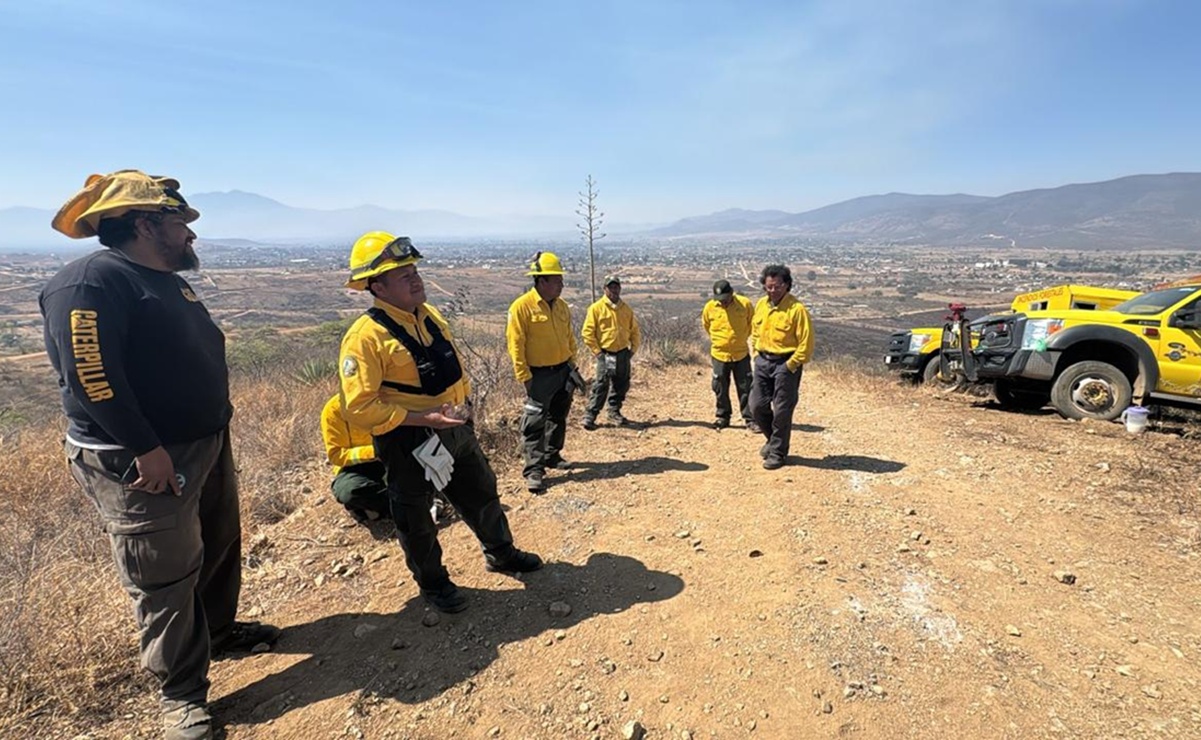 Brigadas de Coesfo, Conafor y Ejército se suman a labores de combate de incendio en Tomaltepec, Oaxaca
