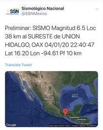 Descarta CEPCO daños por sismo registrado en territorio oaxaqueño