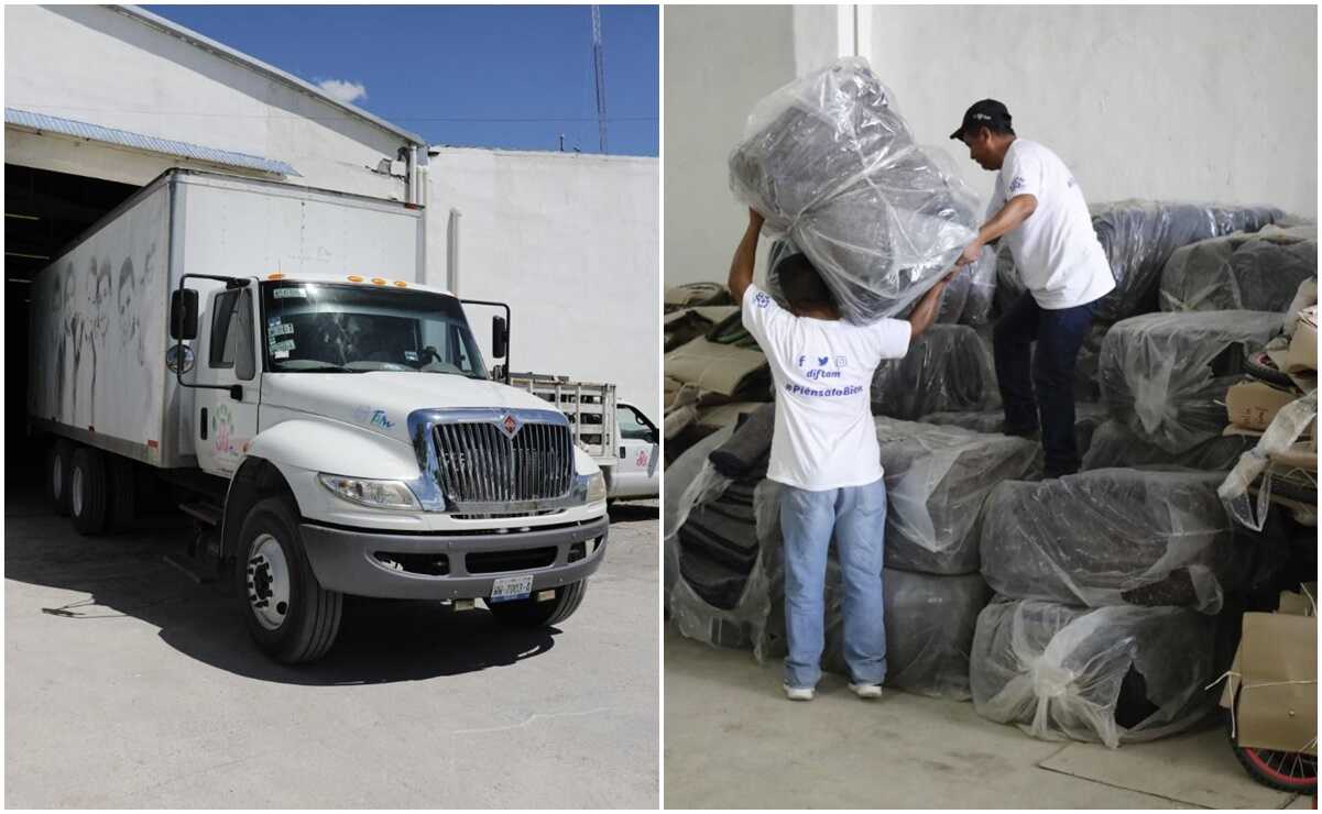 Gobierno de Tamaulipas envía ayuda a familias de Oaxaca afectadas por huracán Agatha. Fotos: Especiales