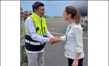 Huracán Erick: Sheinbaum llega a Oaxaca a evaluar daños; sobrevolará con Salomón Jara zonas afectadas