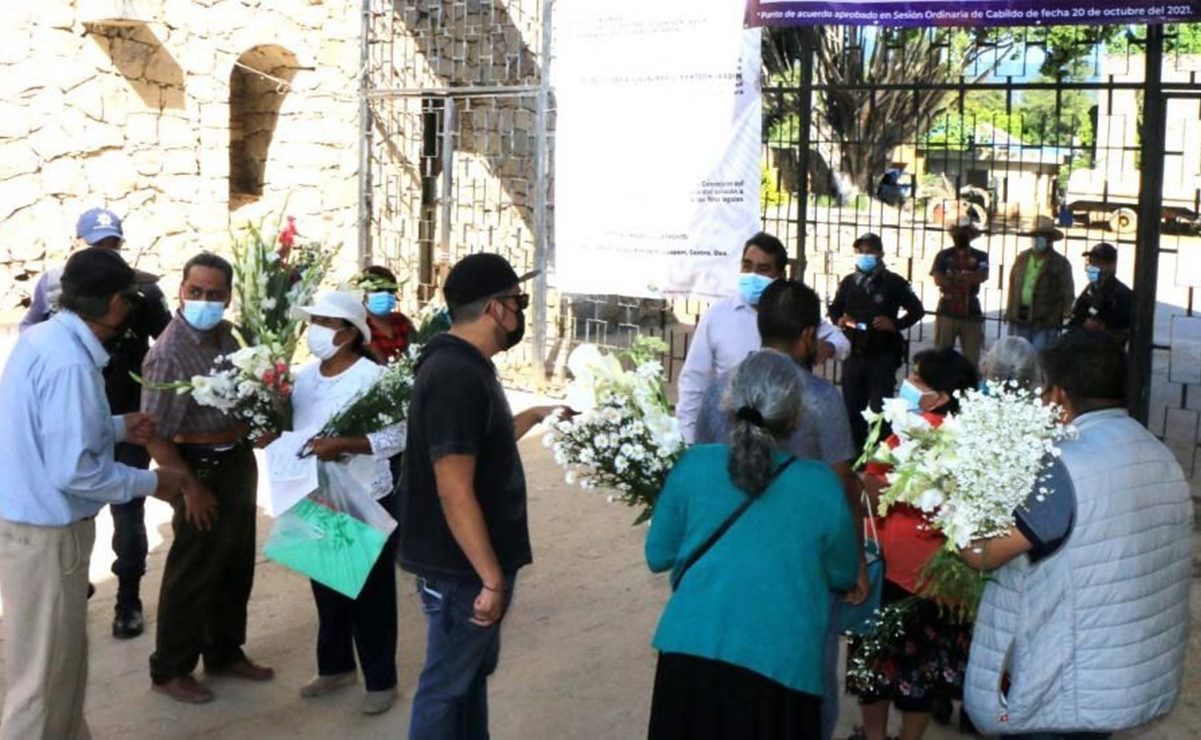 Denuncia Ayuntamiento de la ciudad de Oaxaca a autoridades de Huayapam por cierre de panteón. Foto: Especial