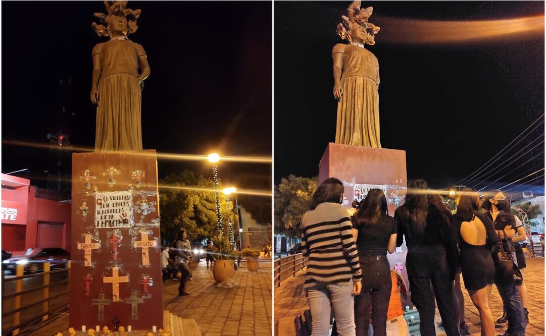 Jóvenes organizadas de Juchitán recuerdan a víctimas de feminicidio y violencia en el Istmo de Oaxaca. Foto: Cortesía