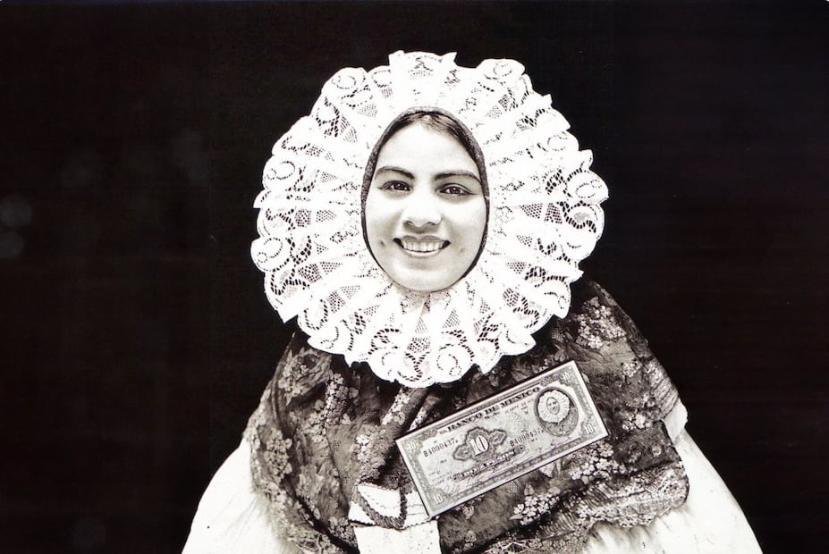 Estela Ruiz, el rostro del billete de 10 pesos en 1937, portando el traje regional de Tehuana. Foto: viveoxaca.org