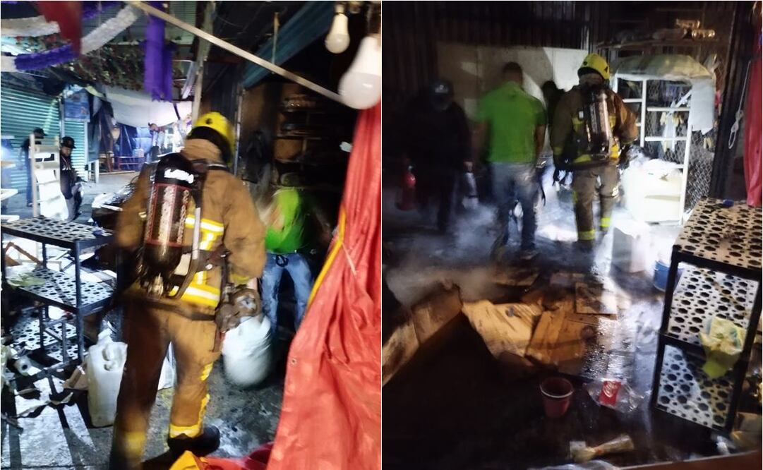 Sofocan bomberos incendio en el Mercado de Abasto de la capital de Oaxaca. Foto: Gobierno del Estado de Oaxaca