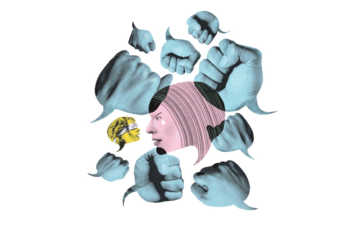 Gloria, regidora de San Martín Peras, espera justicia contra abusos de alcalde; fue amenazada y encarcelada. Ilustración: Aní Cortes