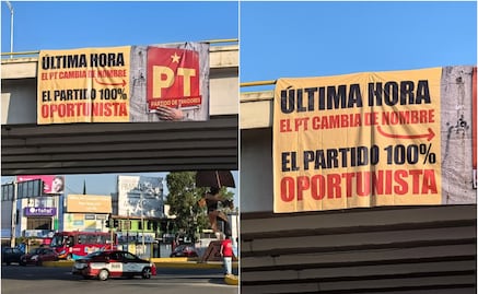 Reaparecen en Oaxaca lonas contra el PT por rechazar adelantar revocación de mandato de Sheinbaum 