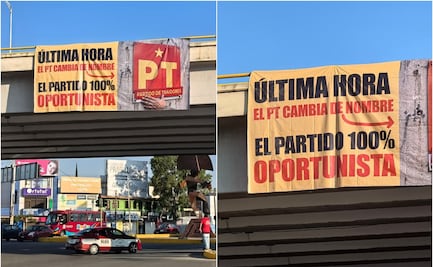 Reaparecen en Oaxaca lonas contra el PT por rechazar adelantar revocación de mandato de Sheinbaum