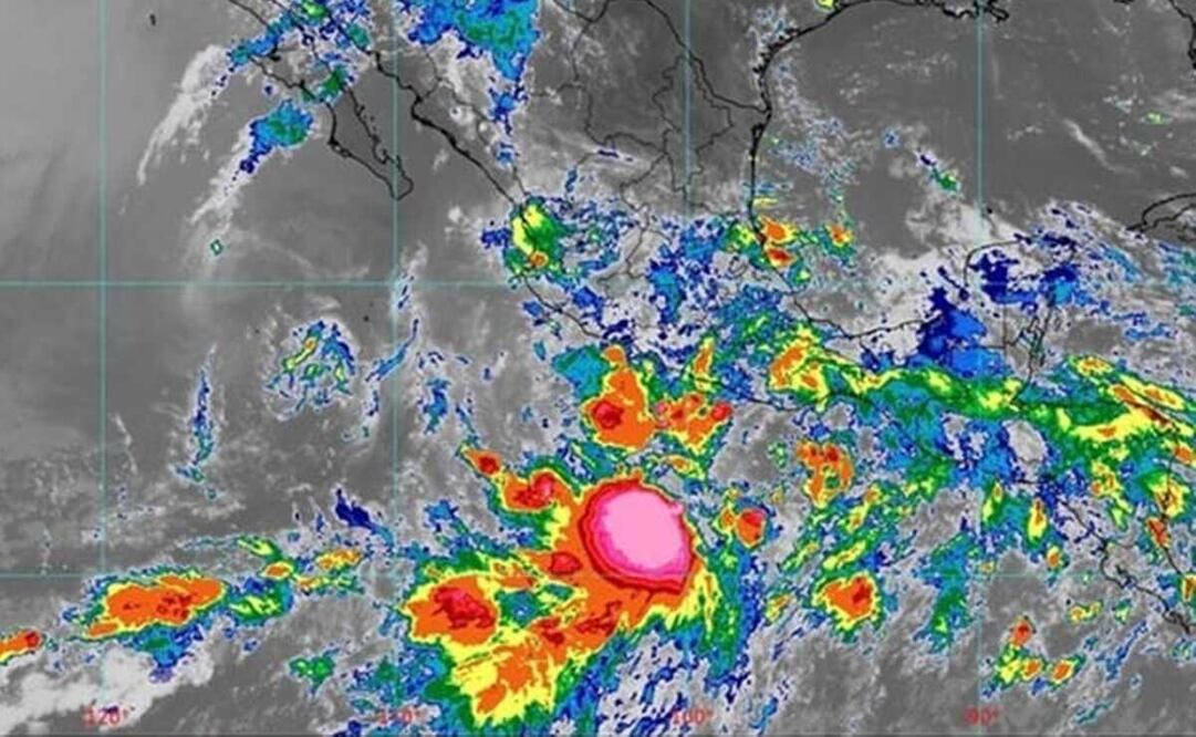 La tormenta tropical Celia se ubica al sur-suroeste de Lagunas de Chacahua, Oaxaca, y al sur de Acapulco, Guerrero. Foto: Conagua-SMNmx