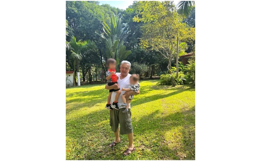 AMLO presume a sus “acarreados”: sus nietos para su cumpleaños este domingo. Foto: Twitter @lopezobrador_