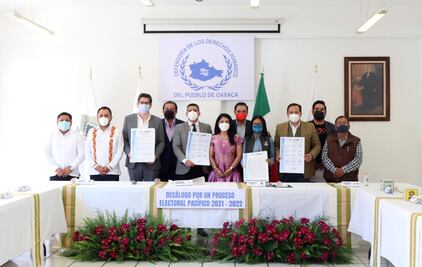 Este es el Decálogo por un proceso electoral pacífico 2021-2022 que firmaron los partidos políticos en Oaxaca