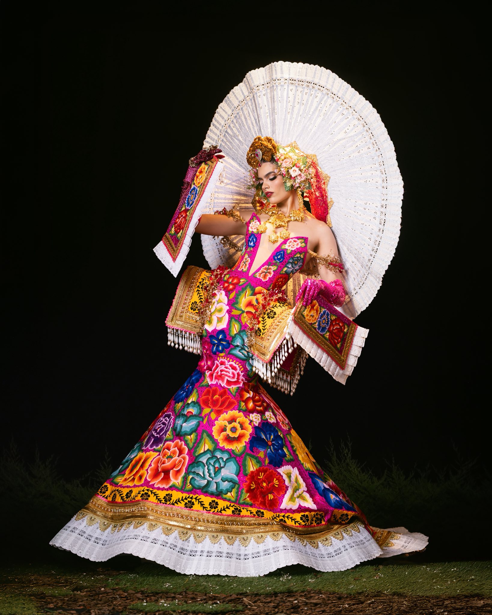 Vestido que uso Miss Puebla en Miss Universo. Foto: Creaciones Biulú