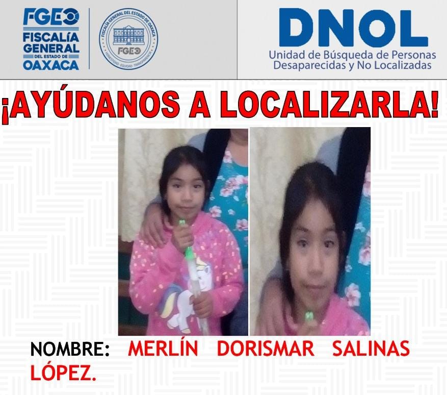 Buscan a Merlín Dorismar, niña de 12 años en Tlaxiaco; suman tres mujeres no localizadas en Oaxaca en mayo