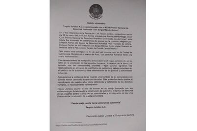 Asociación civil oaxaqueña recibirá premio nacional de derechos humanos