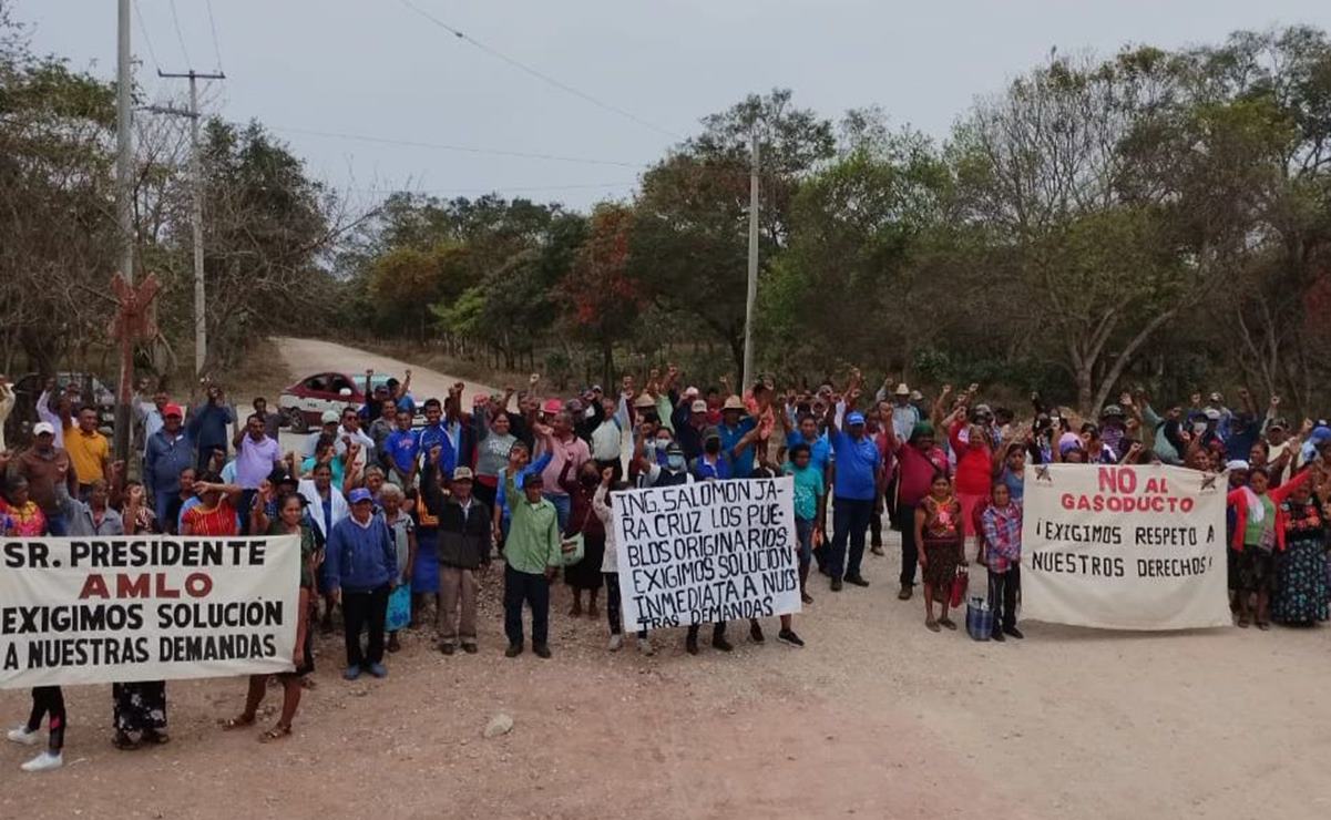 Se suman 10 comunidades indígenas a protestas que frenan obras del Tren Transístmico en Oaxaca. Foto: Especial